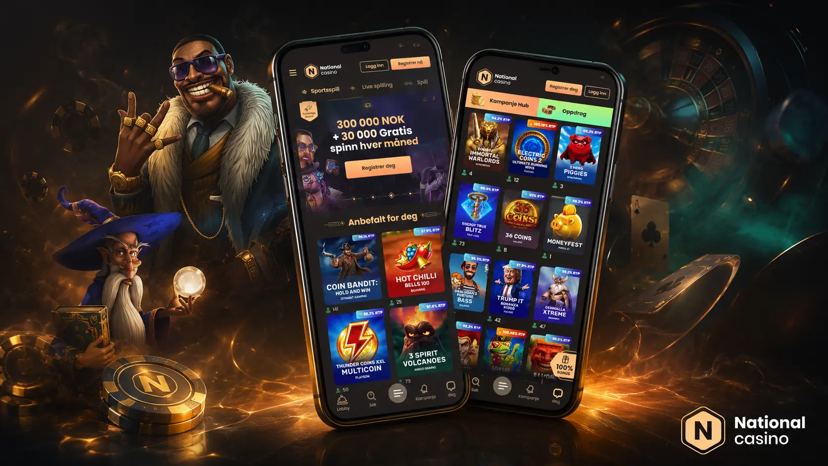 Oppdateringer av National Casino-mobilappen
